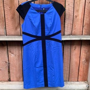 Andrew Marc New York Color Block Dress Blue Black